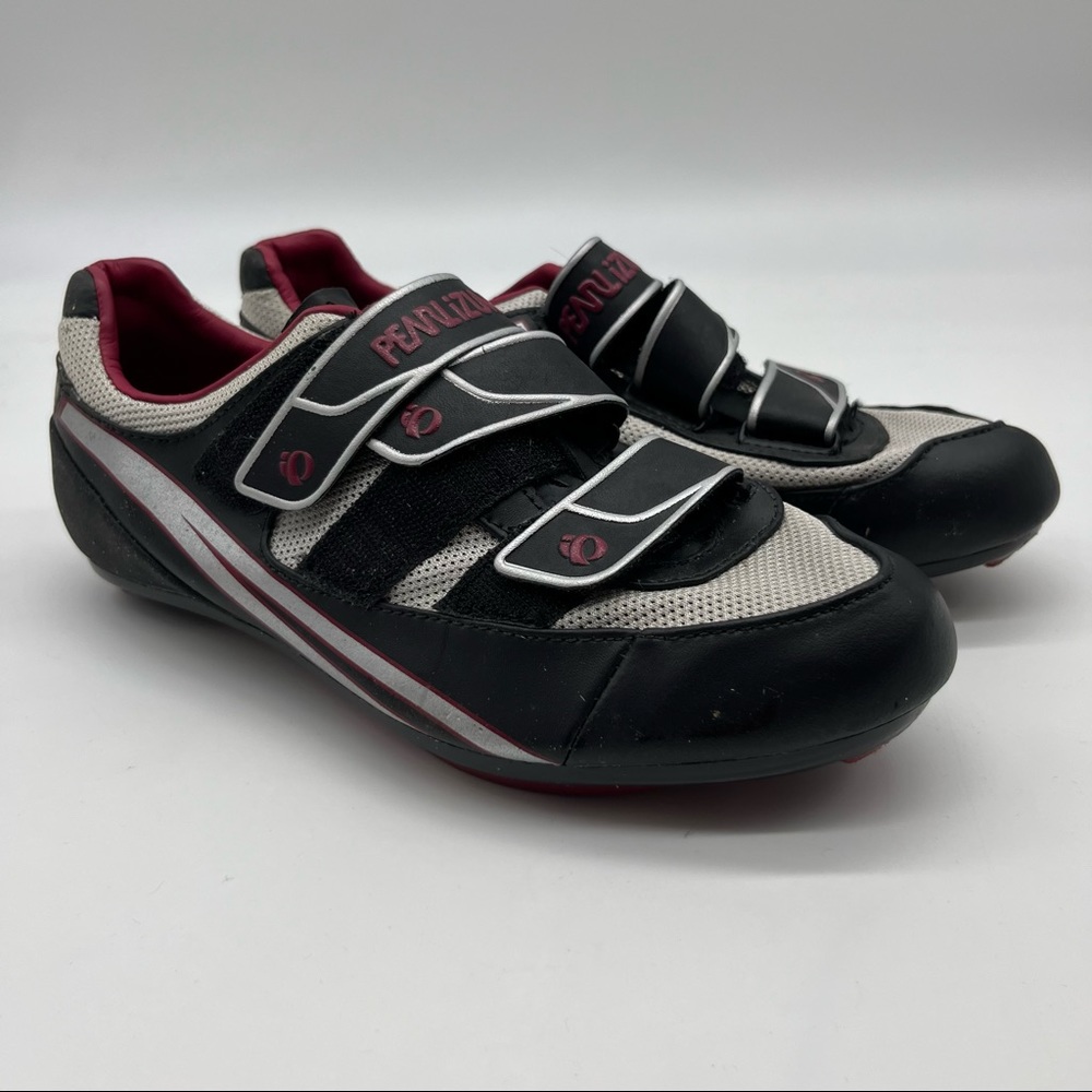 Womens Pearl Izumi Black Burgundy Cycling Performance Athletic Bike Shoes